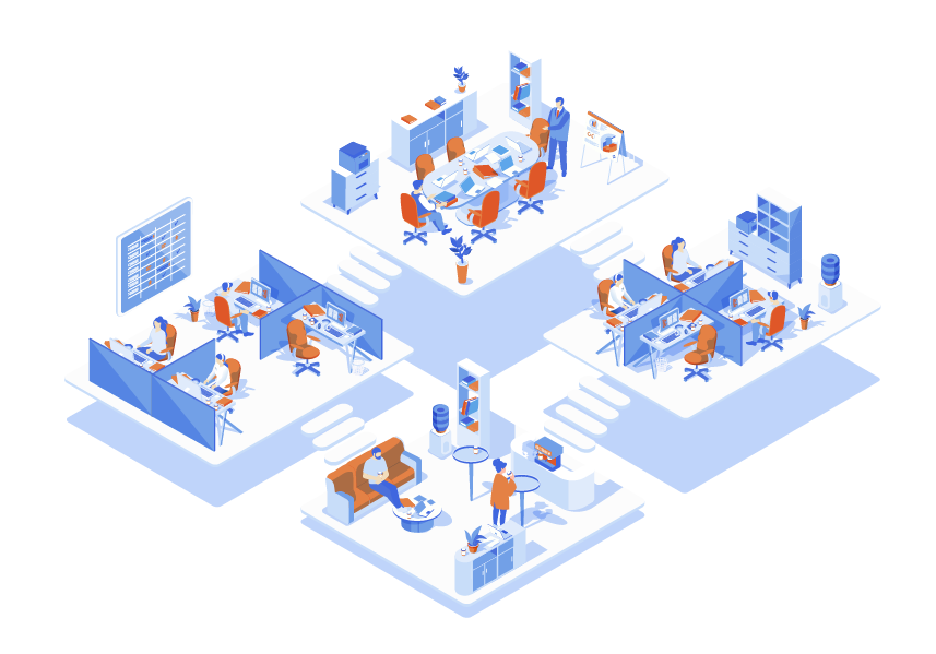 Isometric Contact Center Illustration